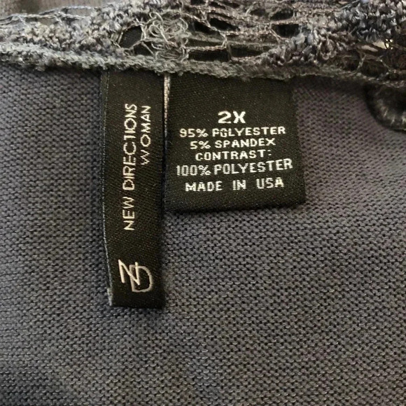 New directions gray cardigan with lace sz 2x - Picture 4 of 4